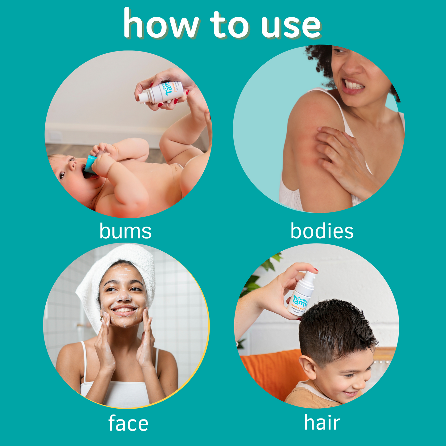 Baby Powder Puff, Natural Ingredients, Talc-Free Spray