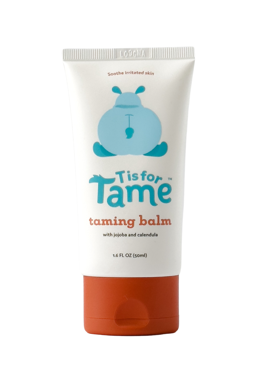 T is for Tame natural moisturizer for cradle cap and dry scalp and skin