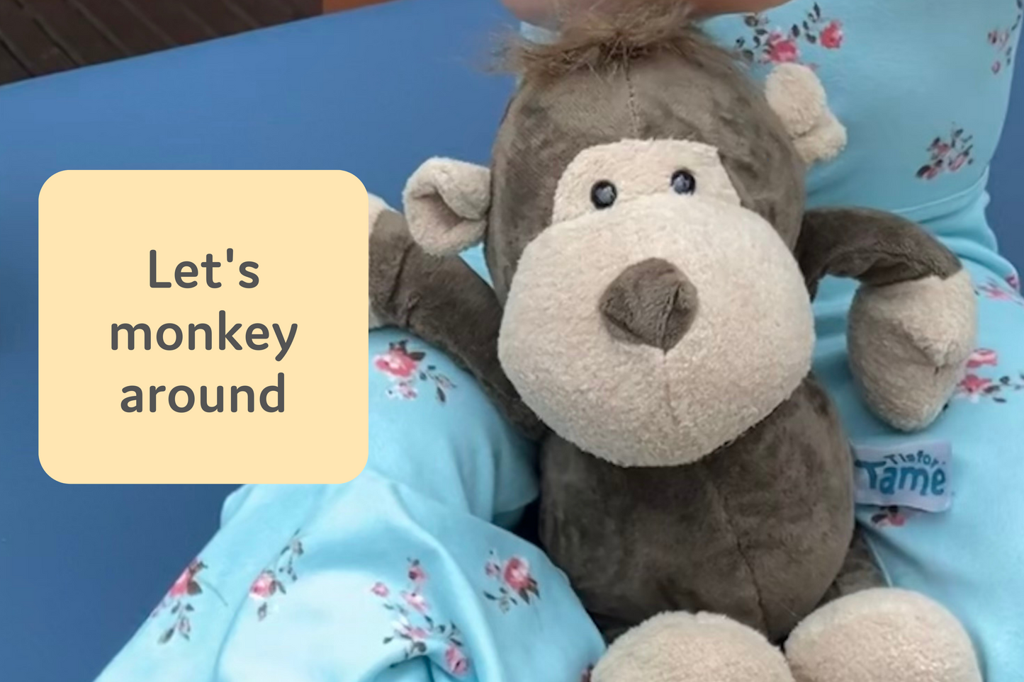 Theo The Soft Plush Monkey Stuffed Animal, 8 Inches Tall When Sitting, 10 Inches Tall with Legs Fully Extended