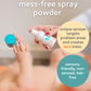 Mess-Free Spray Powder used while changing baby diapers