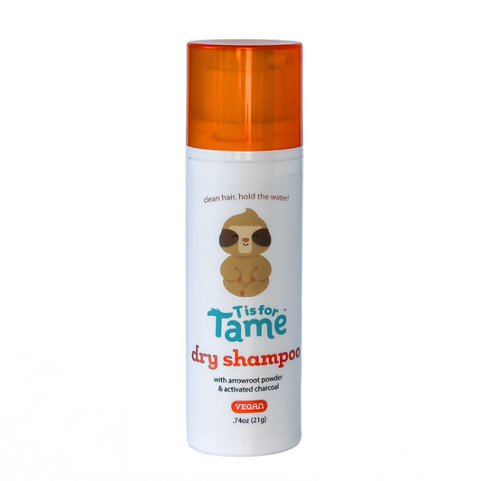 T is for Tame non-aerosol dry shampoo for kids, no water needed