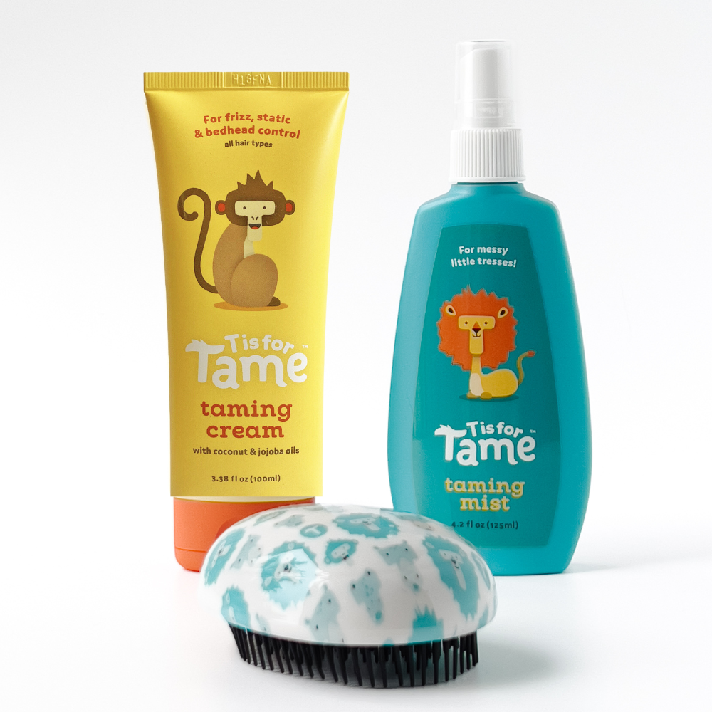 Best kids hair product bundle (taming mist, taming cream, and baby detangler brush)